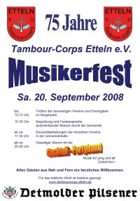 Plakat zum Musikerfest in Etteln