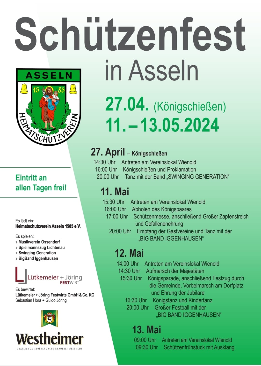 Plakat zum Schützenfest in Asseln (Foto: Heimatschutzverein Asseln 1585 e.V.)